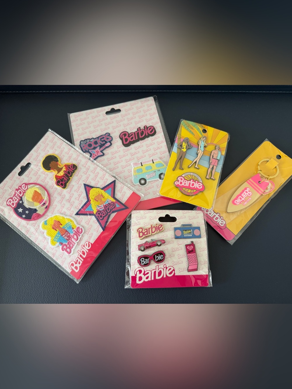 Official Barbie Throwback & Malibu Accessories Lot Pins Patches Keychain